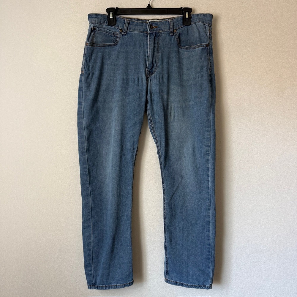 Hudson & Barrow Mens Slim Stretch Jeans 34x30 Medium Wash Blue Denim‎ Pants